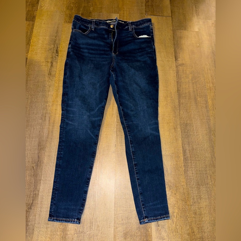 American eagle dark wash skinny jeans high-waisted